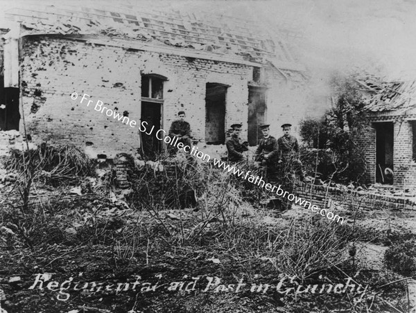 FR.W.DOYLE S.J. WITH TROOPS AT REGIMENTAL AID POST